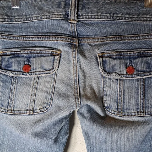 Hollister Company Vintage Y2K Junior Jeans Denim Size 3 Stretch Raw Hem Boot Cut - Picture 4 of 11